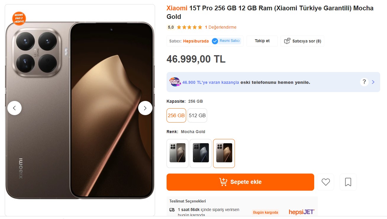Xiaomi 15T Pro Fiyat